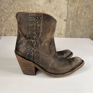 Liberty‎ Black Womens Studded Leather Ankle Boots Size 7 thumbnail 2