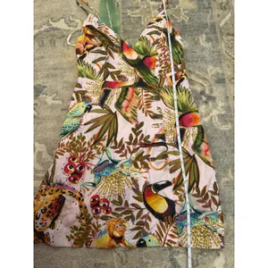 Farm Rio Into the Jungle Mini Dress Tropical Print, XS Linen $190 NWT thumbnail 13