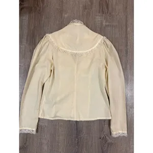 Vtg 70s Gunne Sax Victorian Ruffle Lace Long Sleeve Blouse Edwardian Bridgerton thumbnail 2