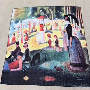 Colorful Vintage Bohemian Art Print Scarf 27,5*27,5 thumbnail 3