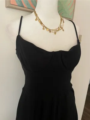 Reformation Serene Knit Organic Cotton Blend Midi Dress in Black Size Medium thumbnail 4