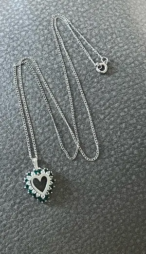 Free People 925 real emerald moissanite necklace thumbnail 6