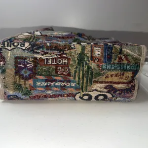 JADE Route 66 Tapestry Tote Bag- 12. x 12in.- Zipper Compartments Vintage thumbnail 4