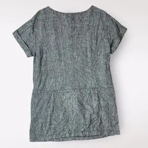 Free People Endless Shore Gray Short Sleeve Linen‎ Sundress NWOT Size S thumbnail 3