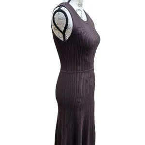 Z SUPPLY NWT Elba Midi Dress Brown Ribbed Knit Sleeveless Crew Neck Small thumbnail 3