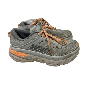 Women’s Hoka One One Bondi 7 Sneakers in Pink and Gray Colorway 8 thumbnail 3