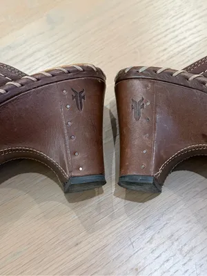 Frye Charlotte Brown Leather Mules - size 6 thumbnail 6