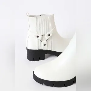 Lulus Rachael White Ankle Boots Size‎ 7 thumbnail 4