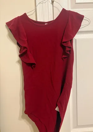 Maroon body suit Red thumbnail 1