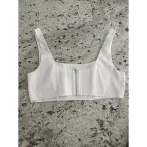 Staud white cropped tank top sz 8 thumbnail 2