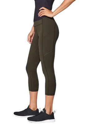 Lululemon Speed Up Crop Atletic Legging 21” Dark Olive Size 8 thumbnail 2