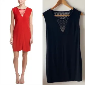 Sandro Paris Black Sleeveless Lace Cutouts Mini Shift Dress Womens 2 Formal thumbnail 4