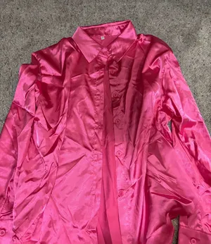 Pink silk button down  thumbnail 1