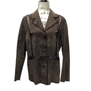 White Stag vintage Brown Boho Westetn leather blazer size Large thumbnail 6