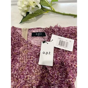 OPT XS Purple Floral Print Ruffle‎ Long Sleeve Mini Dress Bohemian thumbnail 7