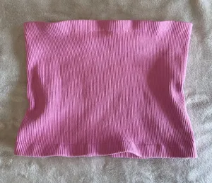 Sugar Pink Ribbed Sleeveless Strapless Tube Top Summer Tank Women’s Sz XS EUC thumbnail 1
