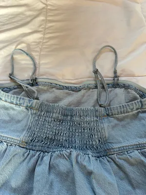 American Eagle Denim Bubble Tube Top thumbnail 4