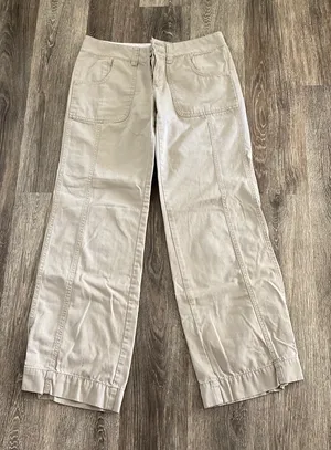 Old Navy Y2k baggy loose utility cargo pants khaki beige tan low rise 6 thumbnail 2