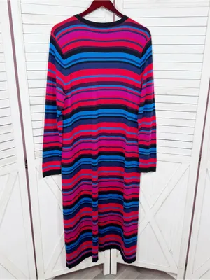 New‎ York & Co Eva Mendes Cecilia Striped Duster Cardigan Sweater Large XL thumbnail 8
