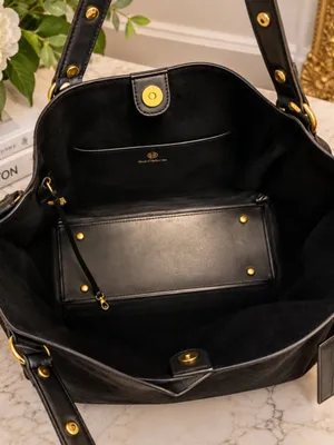House of Harlow 1960 Black Suede Studded Tote Bag Card Holder NWT thumbnail 5