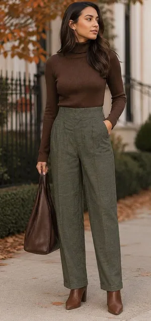 Hemp Momma Luna Pant Olive Green High Waist Pleated Trousers Small 121W5W1072 thumbnail 1