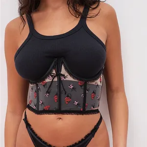 For Love & Lemons Rosie Bow Ice Cream Corset Top size Medium thumbnail 2