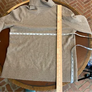 Lands' End Women's 100% cashmere Turtleneck Sweater Tan size large 14-16 luxury‎ thumbnail 6