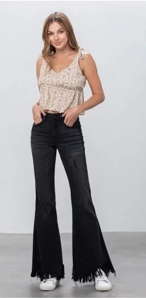 Insane Gene Revival Black High Rise Super Flare‎ Jeans Size 27 thumbnail 1