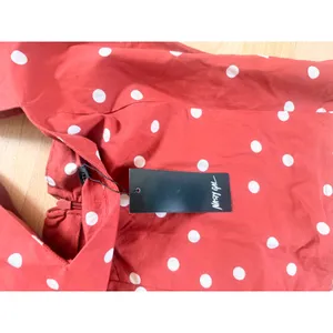 Nasty Gal Rust Red Polka Dot Puff Sleeve Square Neck Crop Top Size S NEW thumbnail 3