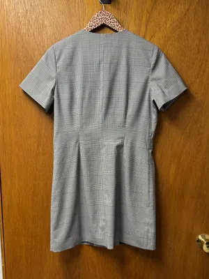 Abercrombie & Fitch A&F Mara Short-Sleeve Vest Mini Dress Plaid Grey Gray Small thumbnail 12