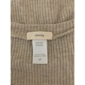 Eberjey Beige Ribbed Dolman Top S Cozy Minimalist Quiet Luxury Lounge Pajama Top thumbnail 3