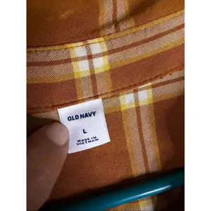 Old Navy Plaid Button Up Shirred Shirt Dress Size Large thumbnail 3