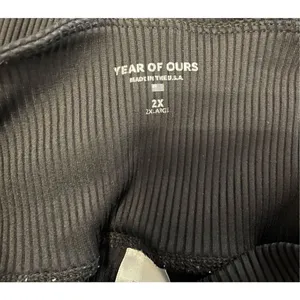 Year Of Ours Black Veronica Ribbed Athletic Leggings‎ thumbnail 3
