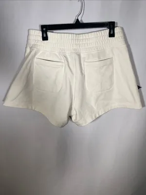 Athleta Allyson Felix Womens Cream/Off White Legend Sweatshorts Large thumbnail 4