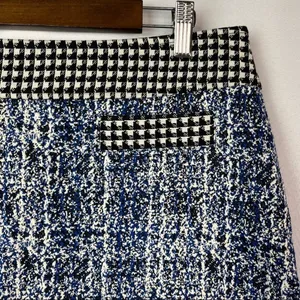 Cabi Reina Blue Matrix 21‎ Club A-Line Houndstooth Skirt 4 #5320 thumbnail 4