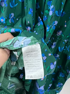 Hill House Home Green Floral Nap Dress M Cottagecore Ruffle Maxi thumbnail 4