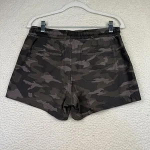 Athleta Camo Farallon Shorts‎ Womens 4 Gray Black Camouflage Drawstring Cotton thumbnail 2