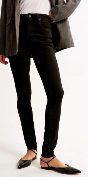 Abercrombie & Fitch Super Skinny High Rise Jeans‎ Black Denim Size 25 / 0 Short thumbnail 1