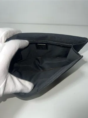 Fendi FF Logo Black Canvas Zucca Baguette Shoulder Flap Crossbody Bag Clutch thumbnail 13