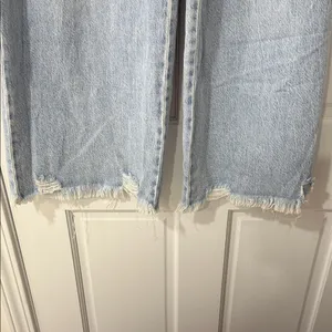 Sincerely Jules Jeans Juniors 5/27 Blue High Rise Wide Leg Distressed SJ28577AZW thumbnail 5