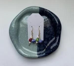 Gold dangle charm earrings thumbnail 2