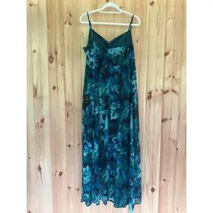 NWT Lulus Beautiful Soul Teal Green Floral Print Twist-Front Maxi Dress Size XXL thumbnail 4