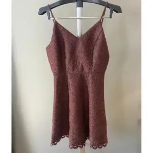 Altar'd State Women's Size M Medium Rose Mauve Fit &‎ Flare Dress W Lace Sequins thumbnail 2