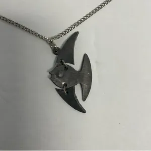 Angelfish Necklace Silver Pewter Toned Vintage thumbnail 6