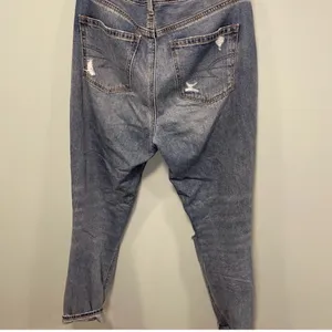 American Eagle Outfitters Light Blue Ripped Straight Leg Jeans high rise mom 4R thumbnail 8