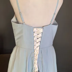 Women’s Short Pale Blue Homecoming Party Halter Dress Corset Back Size 8 **READ thumbnail 5