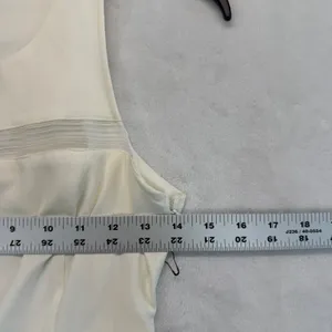 Lulus White Dress Sleeveless Fit & Flare Sheer Detail‎ Party Cocktail S thumbnail 2