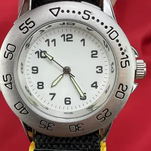Black Yellow & Silver Toned Wristwatch Luminous Hands‎ New Battery thumbnail 5