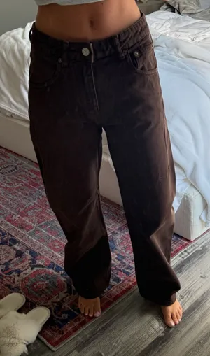 ZARA Brown Jeans High-Rise thumbnail 1