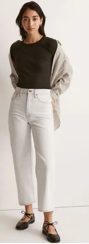 Madewell Perfect Vintage Wide Leg Crop Jeans 27 Edmunds Wash High Rise thumbnail 1